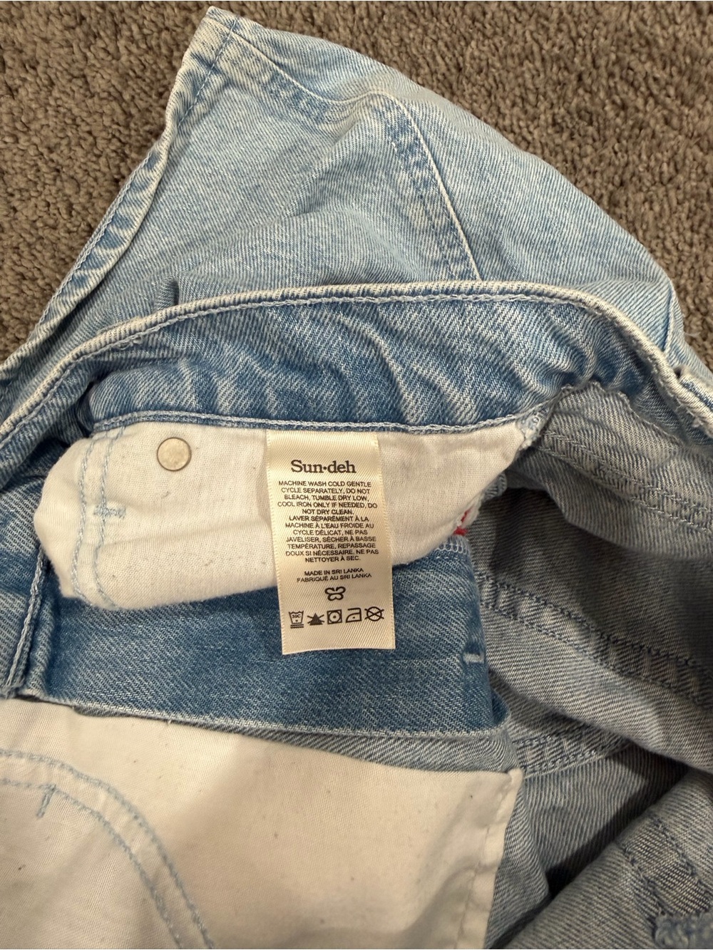 Sun-Deh Light Blue Denim High-Waist Women's Shorts - Picture 4 of 4